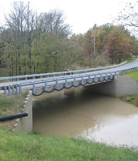 Photo of the completed Bowman Bridge