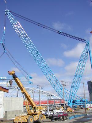 Crane used to lift the bridge