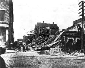 Debris from building collapse during August 31, 1886 Charleston, SC earthquake