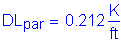 Formula: DL subscript par = 0 point 212 Kips per foot