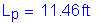 Formula: L subscript p = 11 point 46 feet
