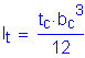 Formula: I subscript t = numerator (t subscript c times b subscript c cubed ) divided by denominator (12)