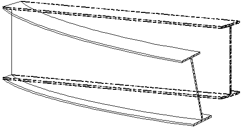 This figure depicts a beam under lateral torsional buckling. 
