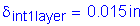 Formula: delta subscript int1layer = 0 point 015 inches