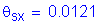 Formula: theta subscript sx = 0 point 0121