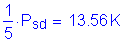 Formula: numerator (1) divided by denominator (5) times P subscript sd = 13 point 56 K
