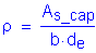 Formula: rho = numerator (A subscript s_cap) divided by denominator (b times d subscript e)