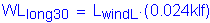 Formula: WL subscript long30 = L subscript windL times ( 0 point 024kIf)