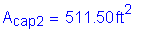 Formula: A subscript cap2 = 511 point 50 feet squared