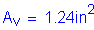 Formula: A subscript v = 1 point 24 inches squared