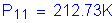 Formula: P subscript 11 = 212 point 73K