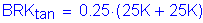 Formula: BRK subscript tan = 0 point 25 times ( 25K + 25K)