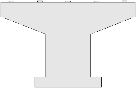 This figure shows a front elevation view of a typical hammerhead pier.