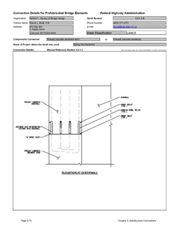 This data sheet shows the connection between a Precast Concrete Abutment Stem and Precast Concrete Cheekwall. The detail was submitted by New Hampshire Department of Transportation Bureau of Bridge Design. The connection is made using a proprietary grouted splice coupler. The coupler is a steel casting that filled with grout after insertion of the reinforcing bars from each end. The coupler is cast into the cheekwall. Reinforcing bars project from the abutment stem into the couplers. The connection is made by pumping grout into the coupler through ports.