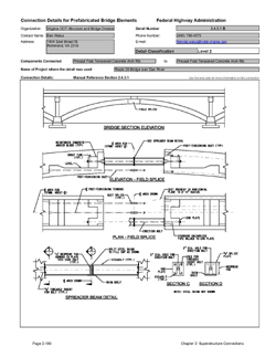 This data sheet shows the connection between a Precast Post-Tensioned Concrete Arch Rib and Precast Post-Tensioned Arch Rib. The detail was submitted by Virginia Department of Transportation, Structure and Bridge Division. The connection is made using a temporary erection beam with tie bolts, combined with a post-tensioned concrete closure pour.