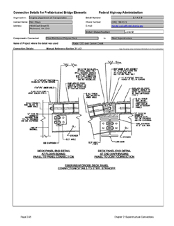 This data sheet shows the connection between a Fiber Reinforced Polymer Deck and Steel Superstructure. The detail was submitted by Virginia Department of Transportation. The connection is made using threaded rods and bolted plates.