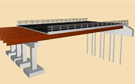 This figure is a computer rendering of the overall prefabricated bridge.