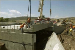Photo of Mitchell Gulch Bridge during construction