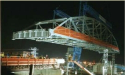 Photo of Church Street Bridge being lowered into place