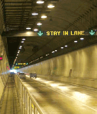 Traffic inside a tunnel