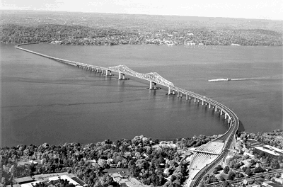 Picture 1: Aerial View of the Tappan Zee Bridge from the East Bank of the Hudson River