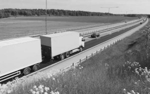 Cameo: A truck cab pulling multiple trailers, rather than the standard 'one'.