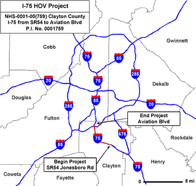 Figure 1: I-75 HOV project map