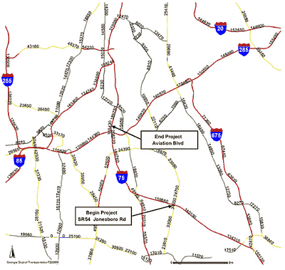 Figure 2: Traffic flow map around the project area