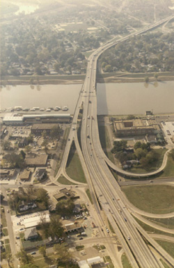 Aerial view of project site: Ouachita River crossing