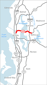 Figure 1. SR 520 Project Location. Click for larger version