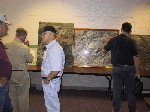 Participants viewing field trip displays