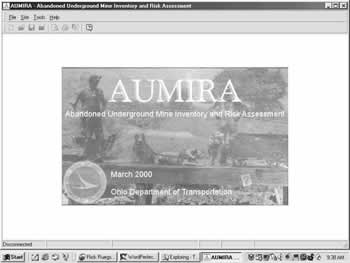 AUMRA Software Screen shot: Opening Screen