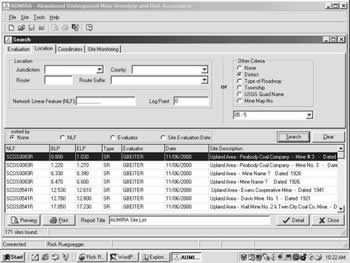 AUMRA Software Screen shot: Search - evaluation