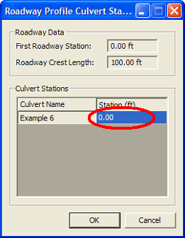 Screenshot of how to select the "Example 6 Station" field