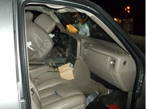 Photo 47 shows vehicle interior damage for case #6A020