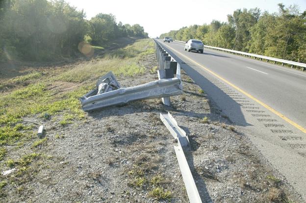 Appendix E –examples of crash cases not forwarded for review by task force Phase 2A Case #68; Photo damaged guardrail did not contain sufficient information to identify vital information.