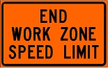 Sign: End work zone speed limit