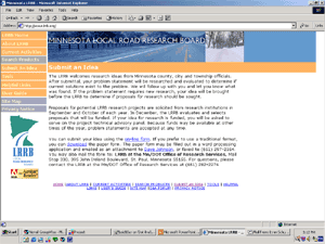 Screenshot of the LRRB homepage.