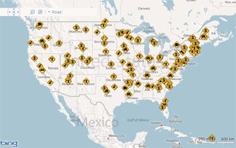 Higways for LIFE Projects represented on an interactive map.