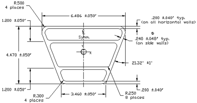 Figure 2. Diagram. Dimensions of tube cross-section.
