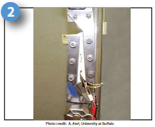 Various material specimens are being tested in tension, compression, and shear.