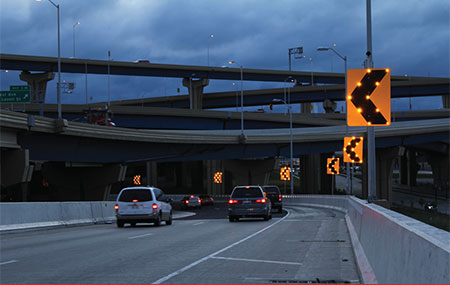 Solar-powered LED-enhanced BlinkerSigns.