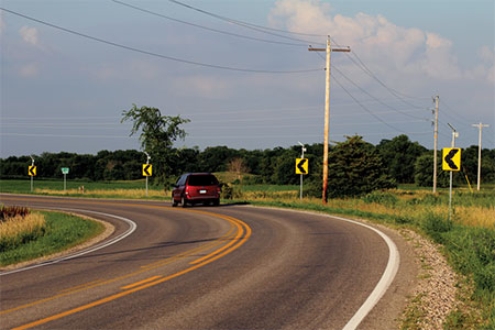 Approach vehicles, sensed by radar or other ITS device.