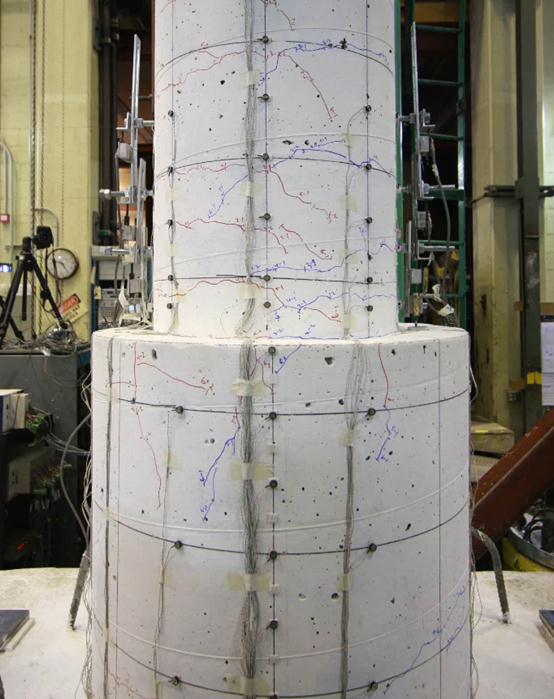 This photo shows the first diagonal crack that occurred in cycle 6-2.