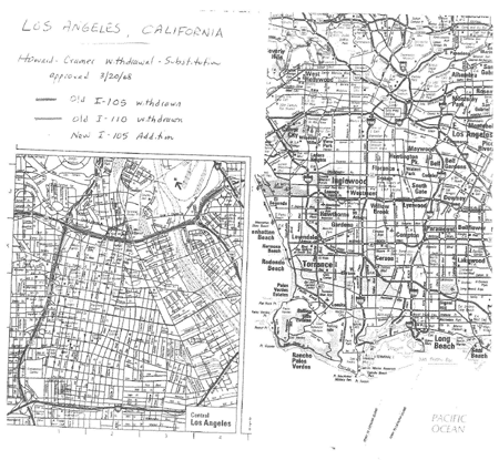 Road map of Los Angeles, CA