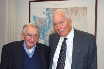 Former Division Administrator Paul Gregson (left) and former Secretary Alan Boyd.
