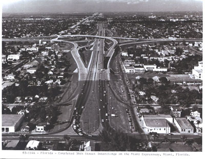 Florida - Completed 36th Street interchange on the Miami Expressway, Miami, Florida.