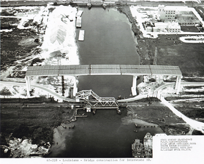 230-Louisiana - Bridge construction for Interstate 10.