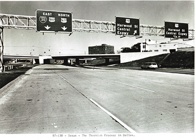 Texas I-35 E The Thornton Freeway in Dallas.