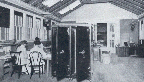South Yarmouth 'Workshop' of the National Highways Association.  A portion of the Filing Department, where the data compiled by the Association are instantly available at all times.